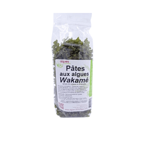 Sachet de pâtes aux algues wakamé bio de Bretagne.