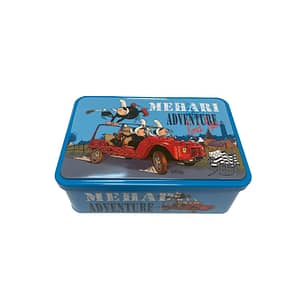Boite à gâteau décorée avec une mehari.